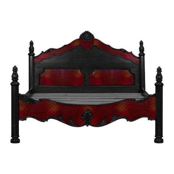 Haunt Odyssey Queen Bed - Bespoke Gothic and Modern Provincial Furniture, offering customisation, worldwide shipping, and interest-free payment plans.