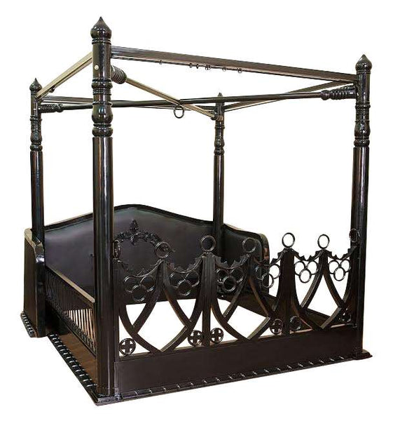 Haunt Obey - Surrender BDSM Queen Bed - Bespoke Gothic and Modern Provincial Furniture, offering customisation, worldwide shipping, and interest-free payment plans.