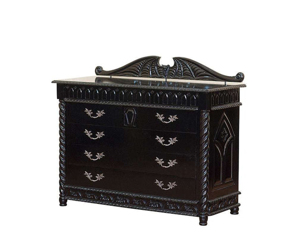 Haunt Queen of the Damned Cathedral Dresser - Bespoke Gothic and Modern Provincial Furniture, offering customisation, worldwide shipping, and interest-free payment plans.