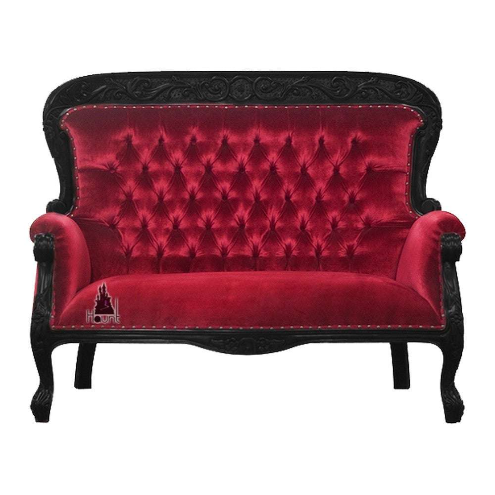 Haunt Vampiress Love Seat - Bespoke Gothic and Modern Provincial Furniture, offering customisation, worldwide shipping, and interest-free payment plans.