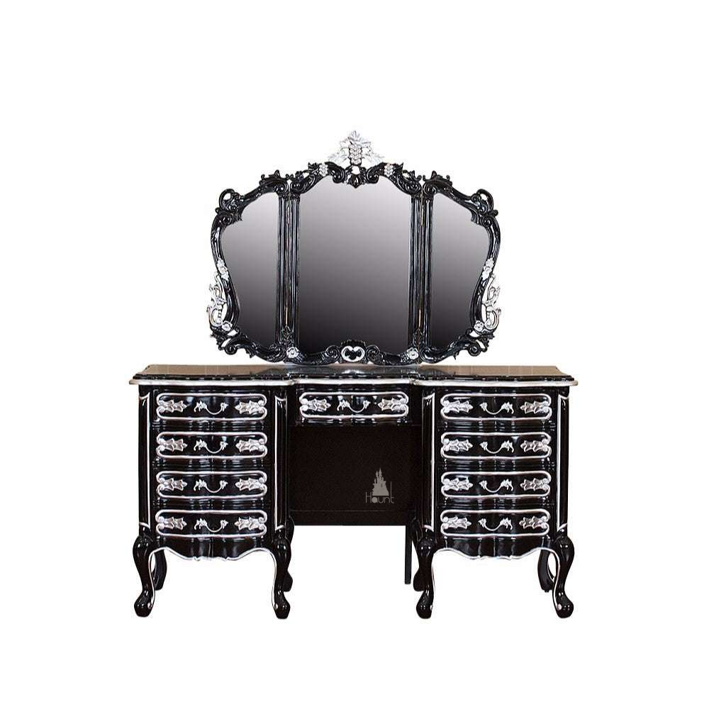 Another view of the Cinderella Vanity, a full dressing table with a broad drawer base