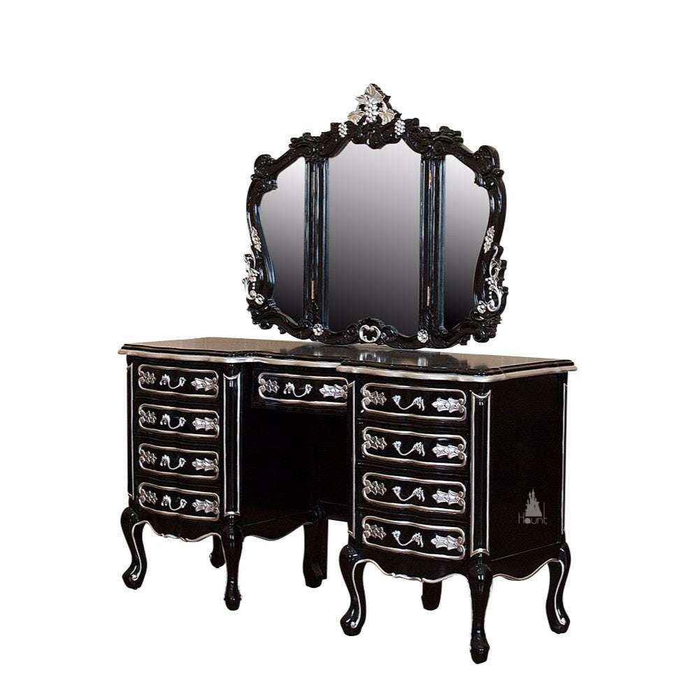 Another view of the Cinderella Vanity, a full dressing table with a broad drawer base