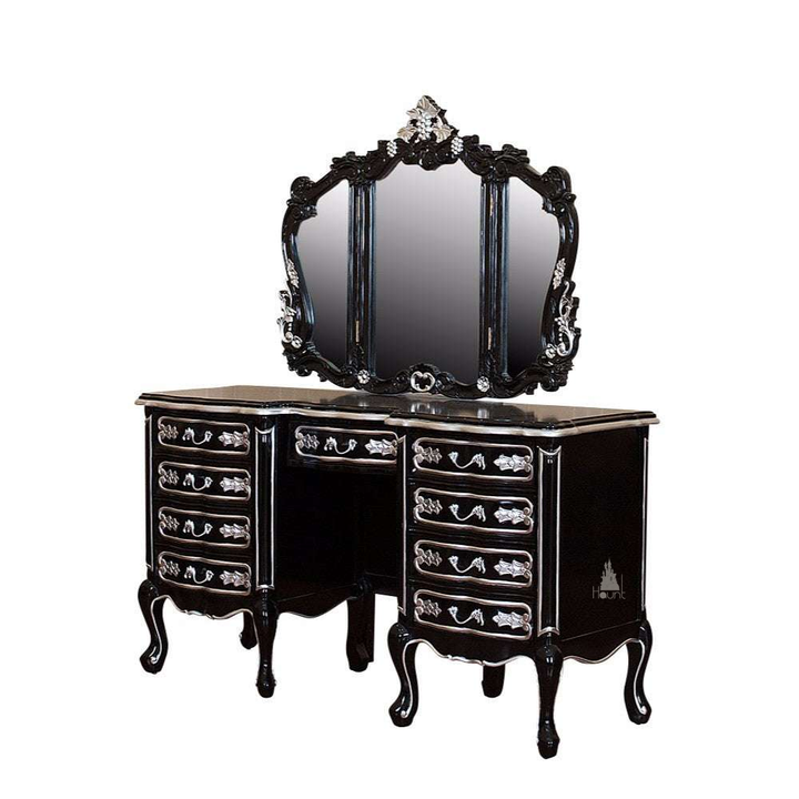 Another view of the Cinderella Vanity, a full dressing table with a broad drawer base