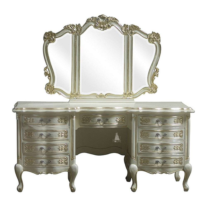 Another view of the Cinderella Vanity, a full dressing table with a broad drawer base