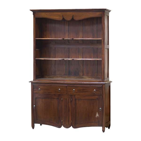 The Mafia Bookcase, a handcrafted timber bookcase with open shelving, upper drawers and lower cupboard storage.