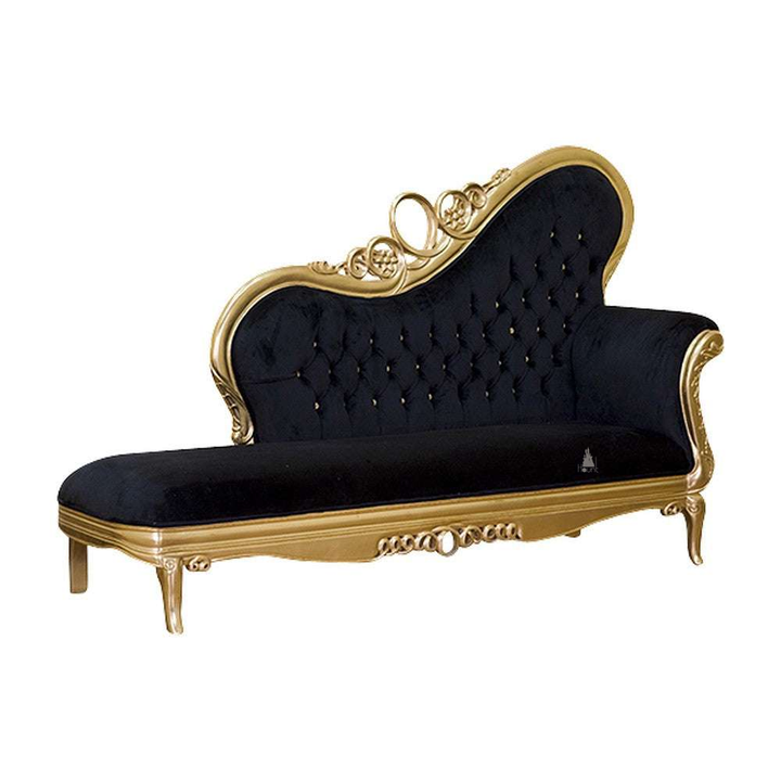custom Mafia Chaise with sweeping button-tufted back and long upholstered seat - additional view 2