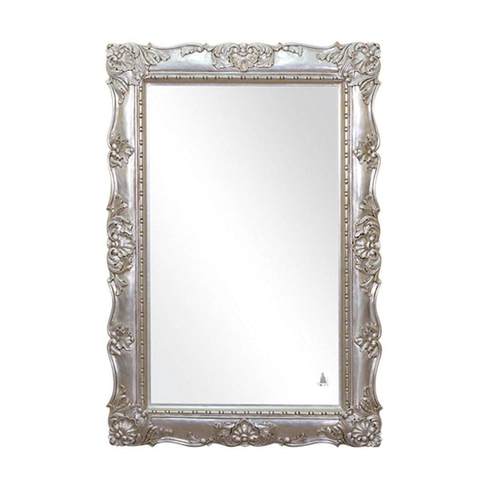 custom Mafia Mirror with tall rectangular carved frame and ornate relief details - additional view 2