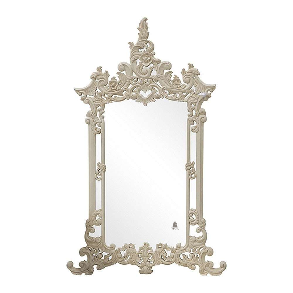 custom Maleficent Mirror with tall carved frame, high crest and open scrollwork - additional view 2