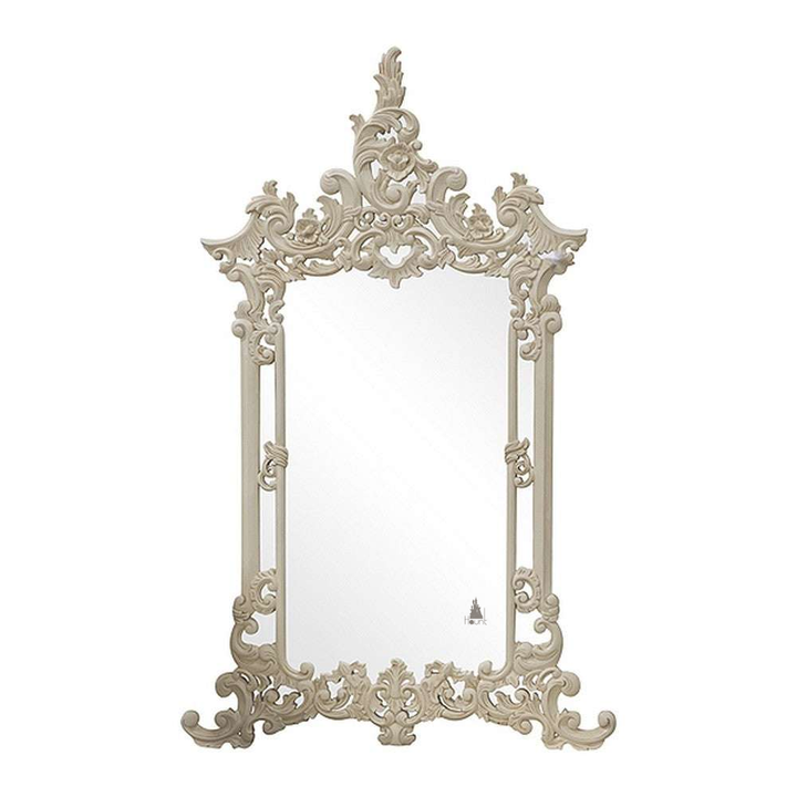 custom Maleficent Mirror with tall carved frame, high crest and open scrollwork - additional view 2