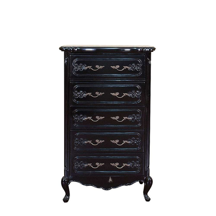 custom Maleficent Tallboy with stacked drawers, moulded fronts and decorative hardware - additional view 2