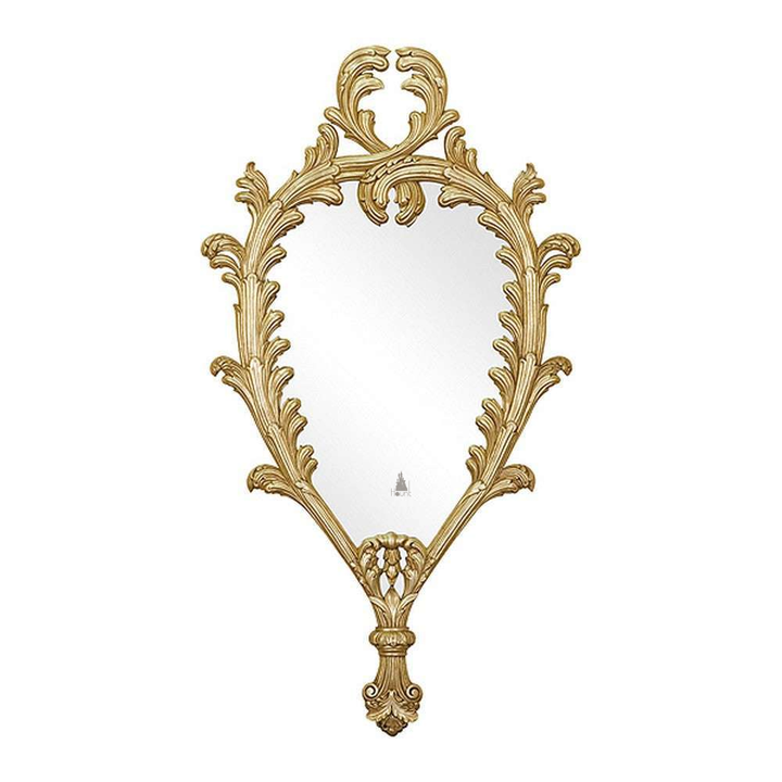 Vampiress Mirror by Haunt Cult, a tall black wall mirror with a narrow pointed lower form, scrolling leaf-like side carvings and a dramatic open crest at the top, image 2